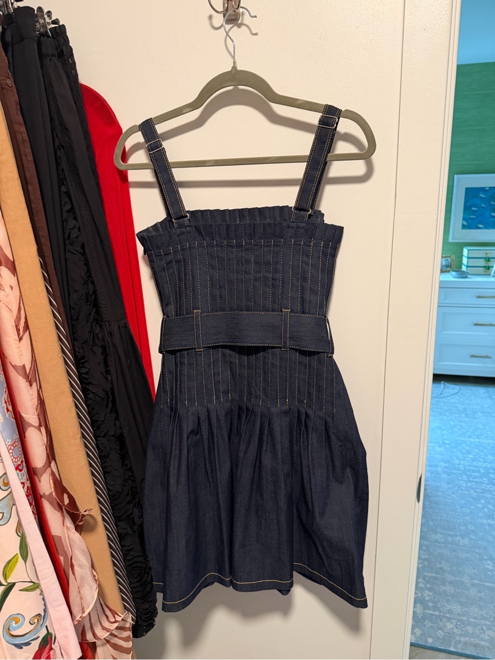 Cinq à Sept Bibi Belted Mini Dress Indigo - Picture 6 of 6